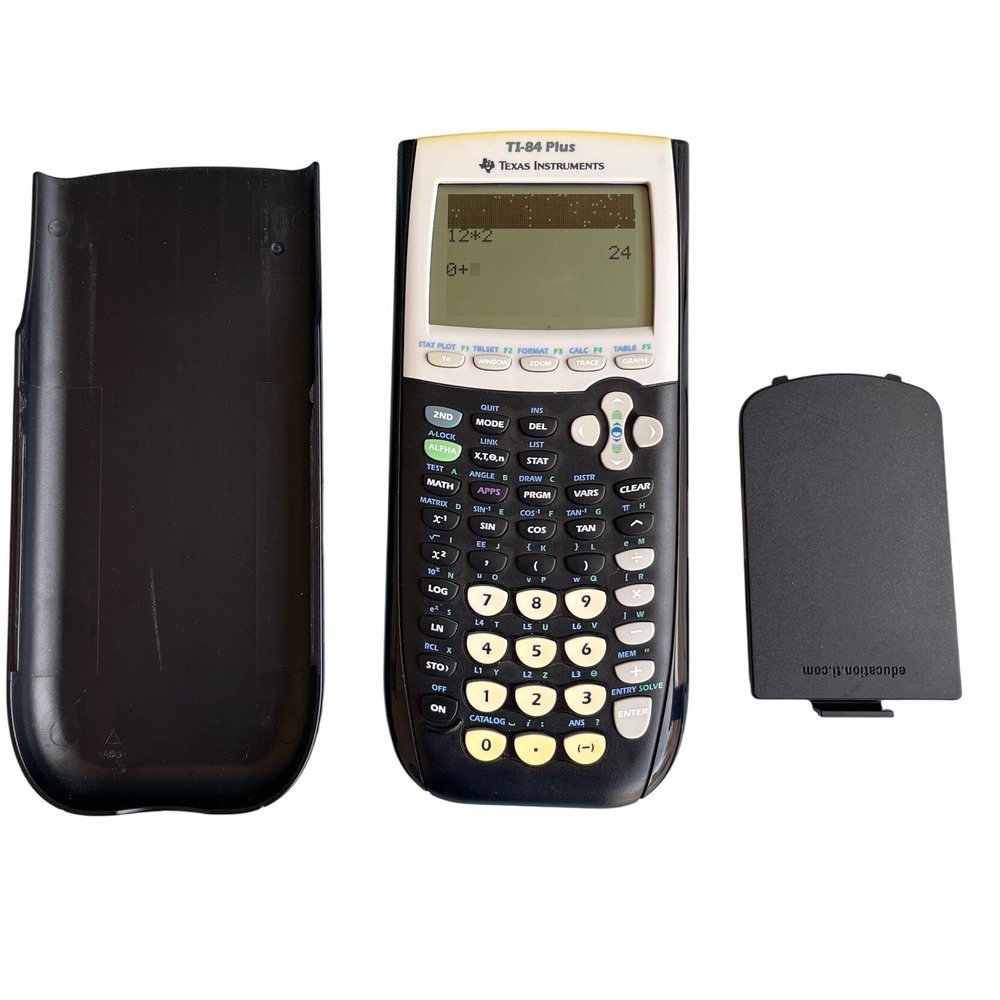 Texas Instruments TI-84 Plus Graphing Calculator Black Silver SAT ACT AP Exam